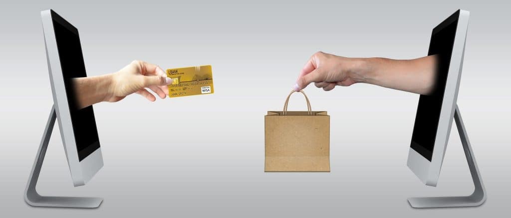 ecommerce two screens transaction